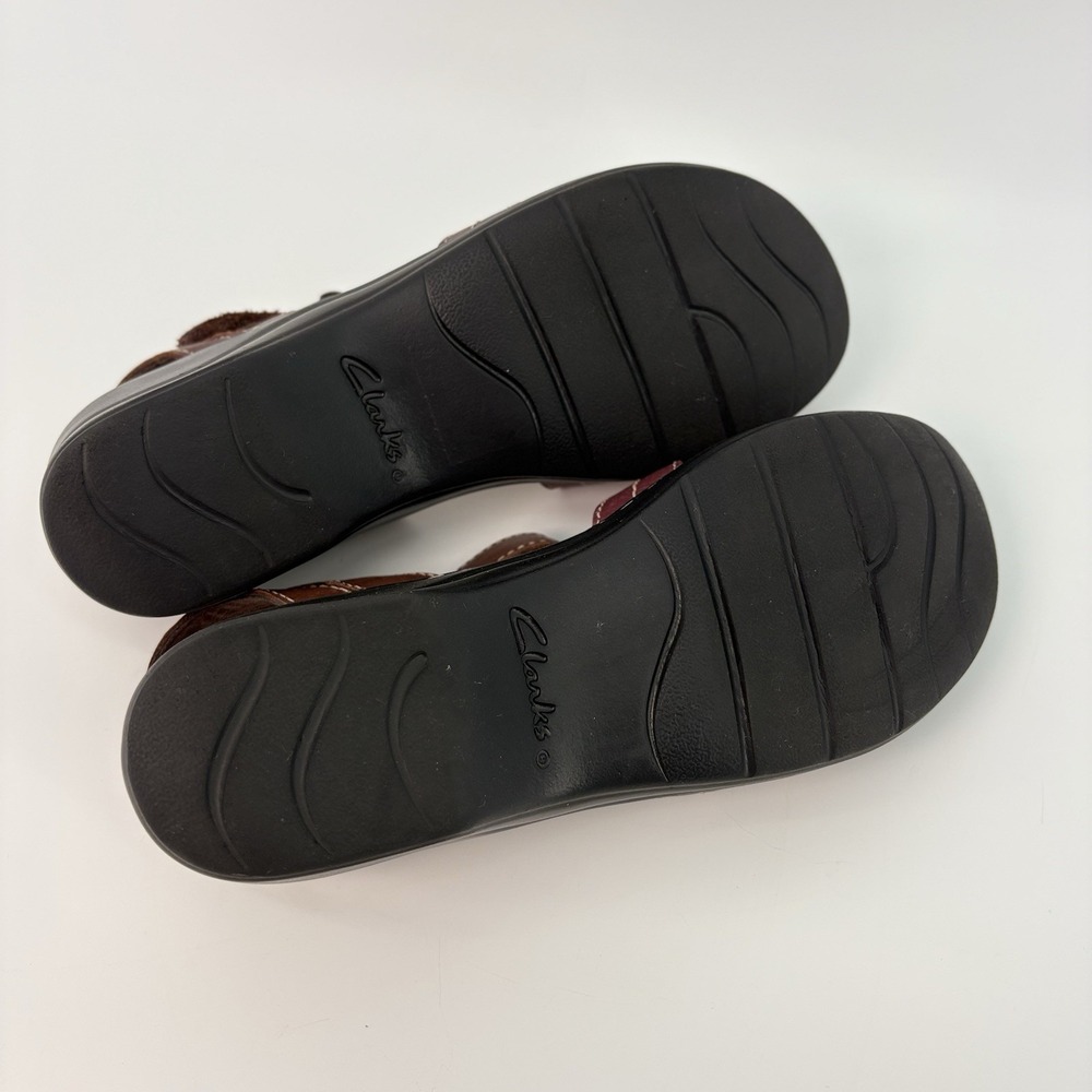 Clarks Collection Women's Sz 6 Brown Leather Adjustable Comfort Walking Sandals - Picture 11 of 13